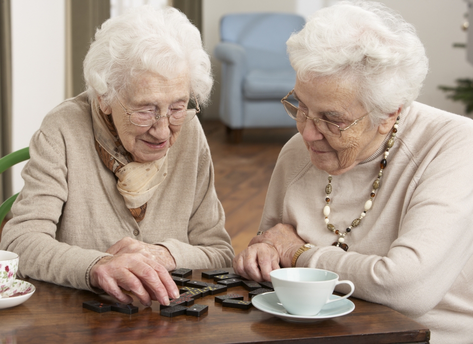 Older women playing dominoes 
