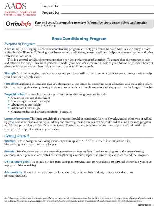 knee conditioning program aaos
