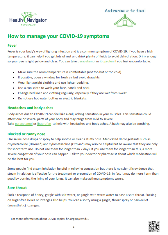 managing covid 19 symptoms