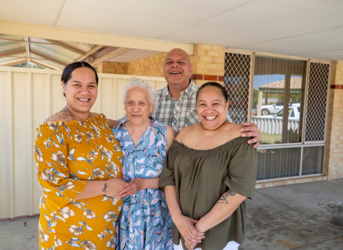 Pasifika family of parents, daughter, grandmother