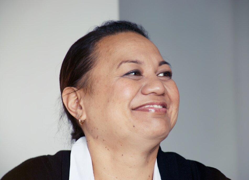 Confident, smiling Pasifika businesswoman