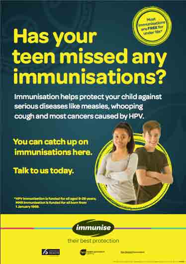 has your teen missed any immunisations moh nz