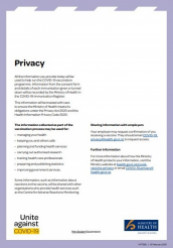 COVID-19 vaccine privacy statement