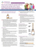 How to give liquid medicine using an oral syringe with a bung