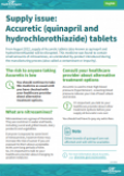 Supply issue: Accuretic (quinapril and hydrochlorothiazide) tablets