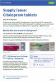 Citalopram supply issue factsheet