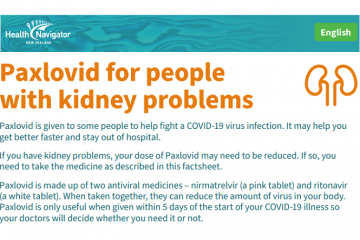 Paxlovid for people with kidney problems factsheet translation error