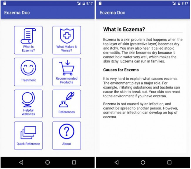 Eczema doc app screenshots