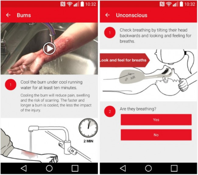 First aid and emergency app screenshots