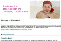 Breast cancer treatment e-learning module